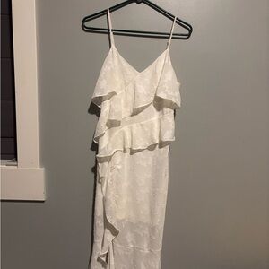 Elegant White Ruffle Dress